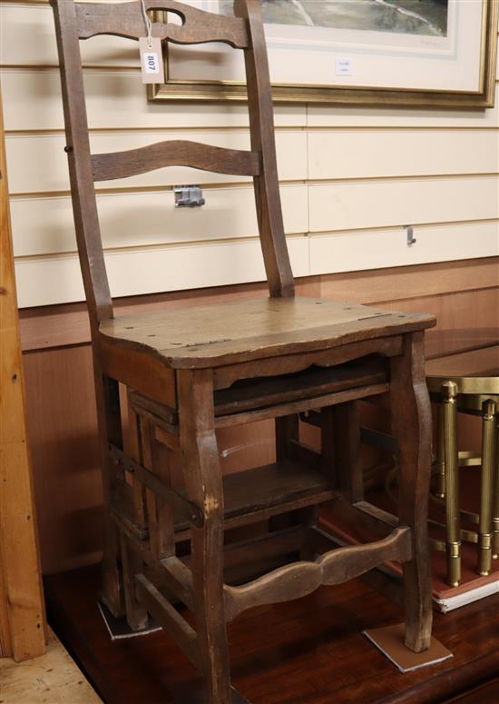 A 19th century French beech metamorphic library chair